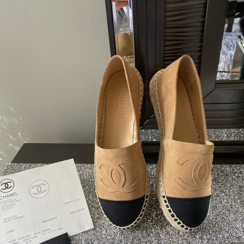 Chanel espadrilles suede CC, Double Sole 38